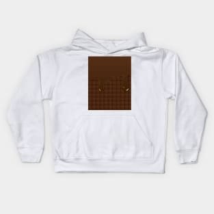 Chocolate big drops, melting on cocoa waffle print Kids Hoodie